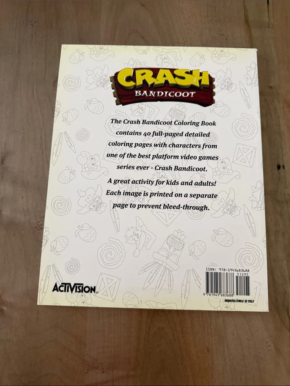 Crash Bandicoot Adult Coloring Book - Activision - White, Orange